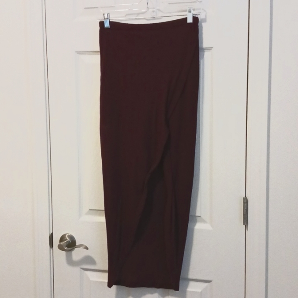 Asymmetrical Burgundy Skirt
